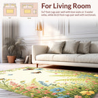 Whimsical Butterfly Garden Floral Rug