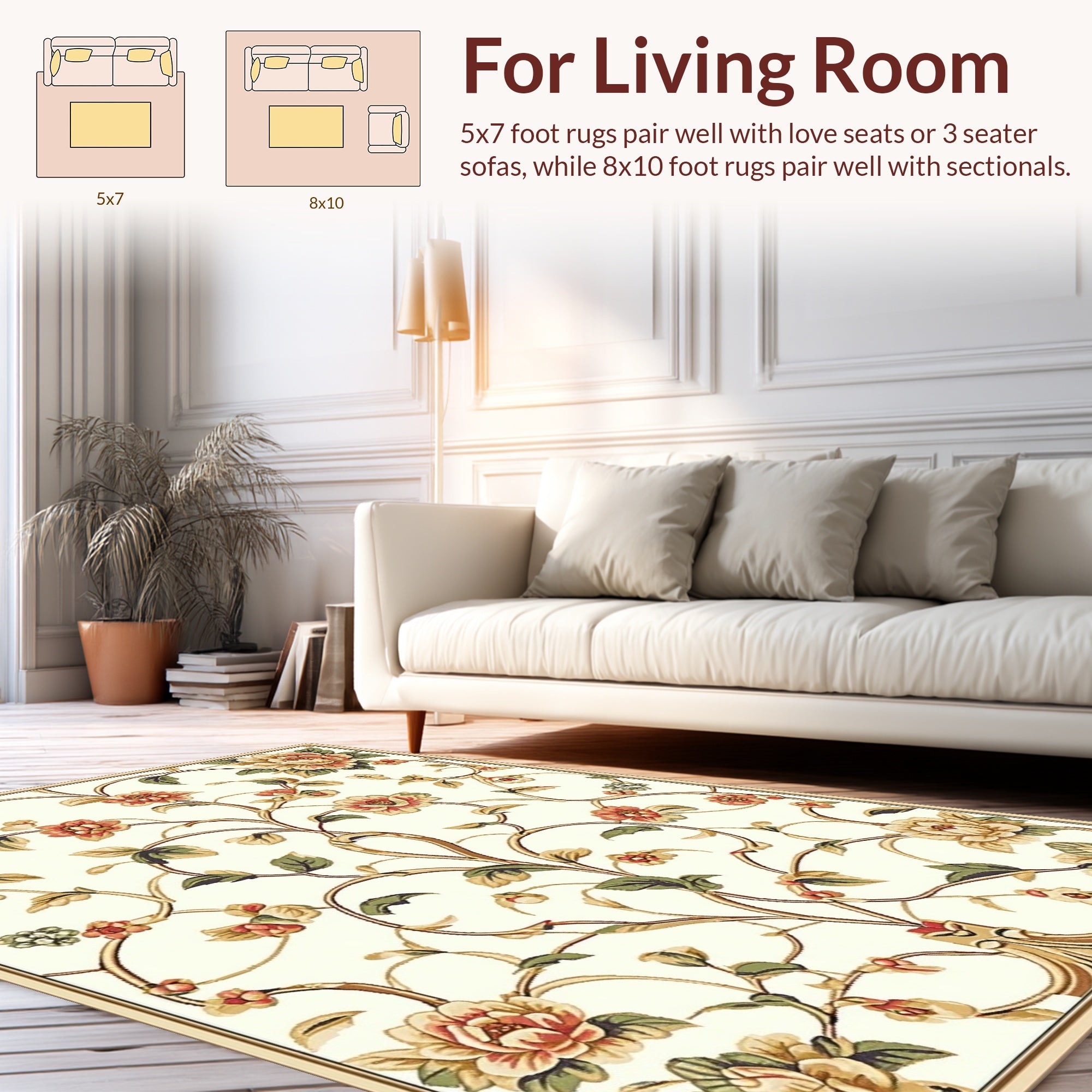 Classic Floral Vine Pattern Rug