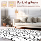 Scattered Black Square Pattern Liner Rug