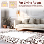 Ornate Abstract Paisley Border Design Rug