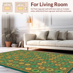 Retro Abstract Geometric Circles Rug