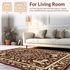 Elegant Floral Centerpiece Scrollwork Rug