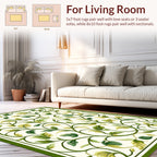 Green Vine Leaf Pattern Rug