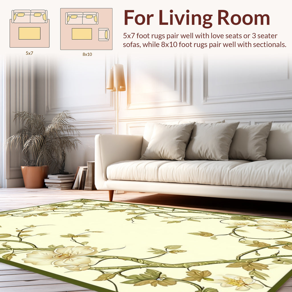 Botanical Vine Floral Garden Design Rug