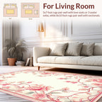 Enchanting Pink Floral Vine Design Rug