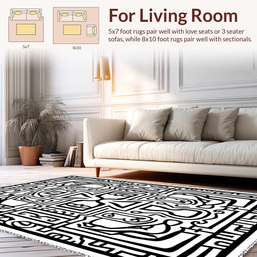 Bold Abstract Geometric Animal Forms Rug