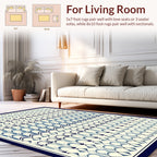 Classic Blue Repeating Arch Pattern Rug