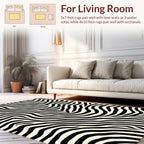 Bold Black White Animal Print Rug