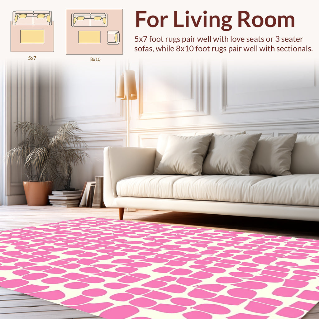 Loose Pink Geometric Fragment Pattern Rug