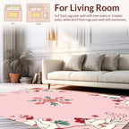 Coral Cream Floral Frame Rug