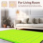 Luminous Lime Green Geometric Grid Rug