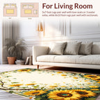 Whimsical Sunflower Daisy Meadow Design Rug