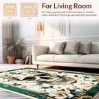Elaborate Skull Floral Pattern Rug