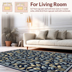 Ornate Golden Vine Leaf Pattern Rug