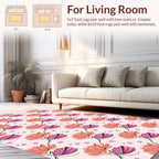 Whimsical Flower Star Pattern Design Rug