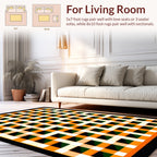 Bold Plaid Patterned Graphic Rug