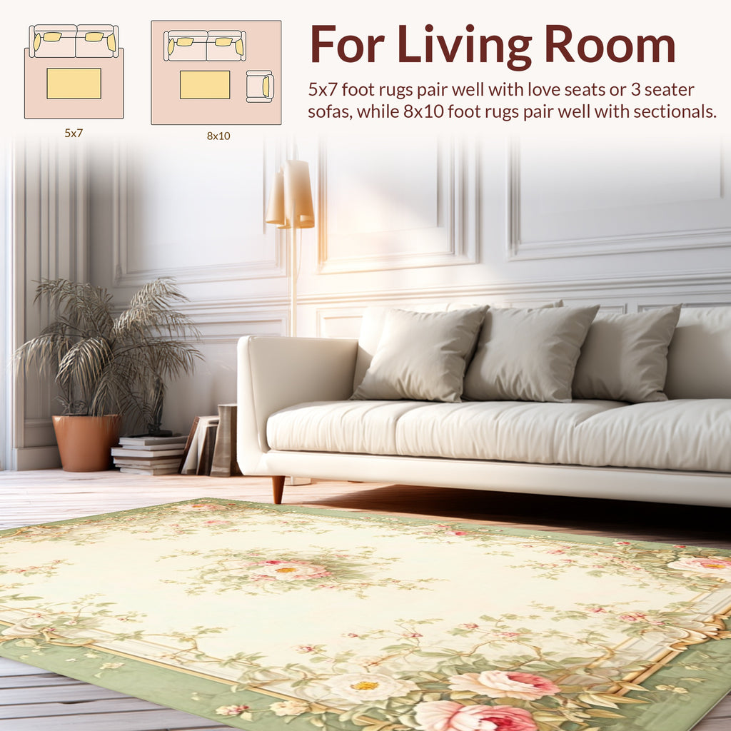 Vintage Pink Floral Swirls Rug