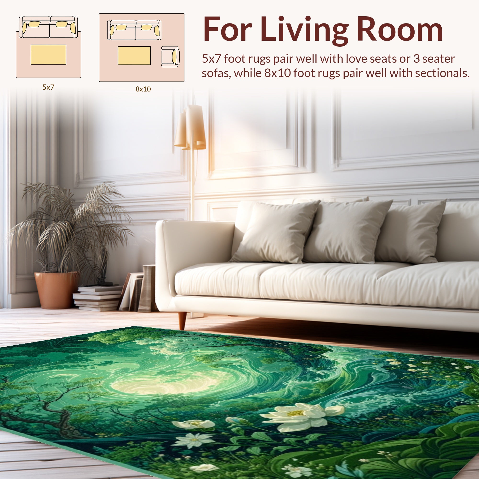 Enchanted Forest Water Flow Design Rug