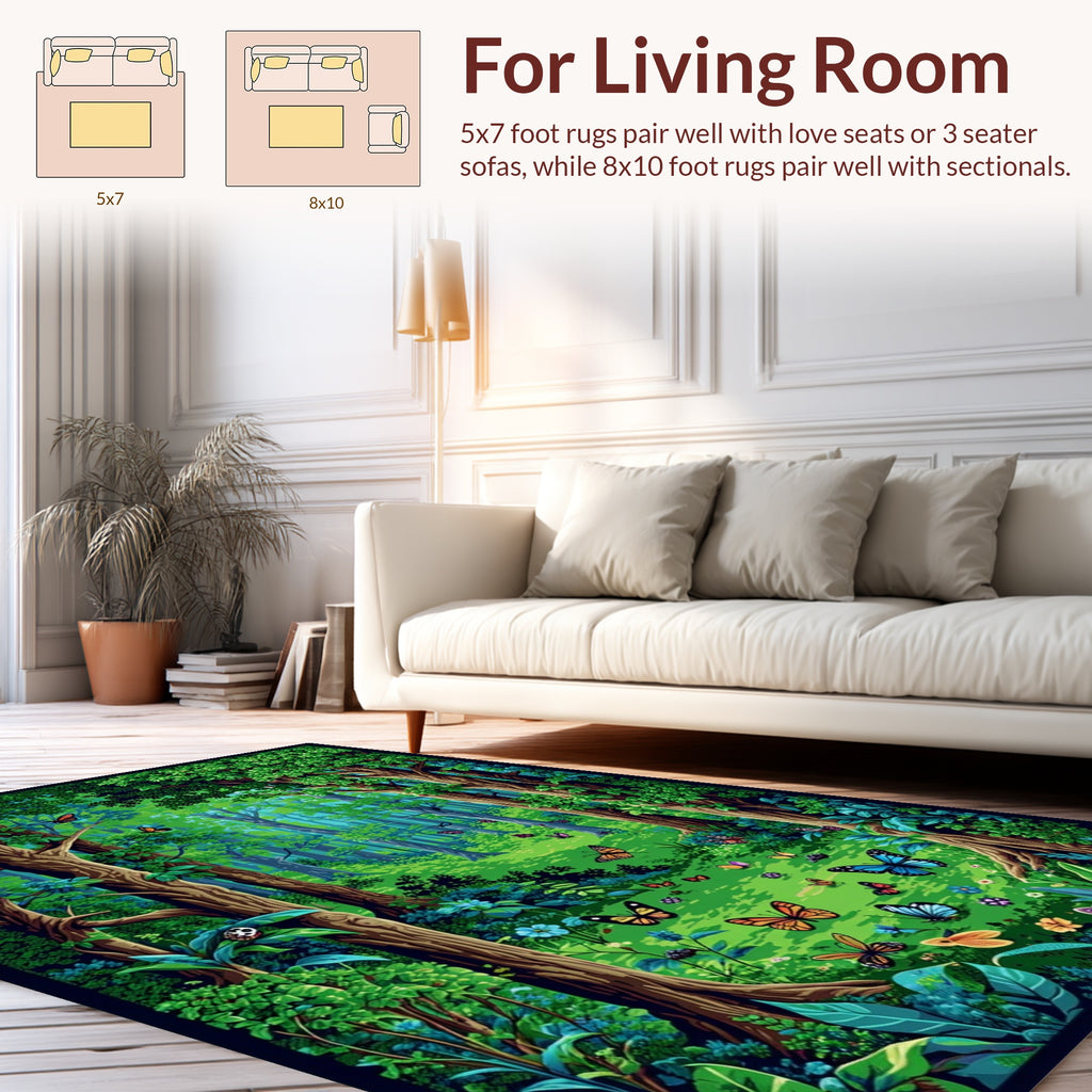 Enchanted Forest Butterfly Meadow Rug