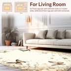 Delicate Butterflies Floral Branches Rug