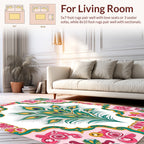 Peacock Feather Floral Art Nouveau Rug