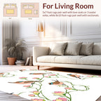 Chirpy Birds Blooming Branches Pattern Rug