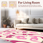 Abstract Pink Swirls Pattern Rug
