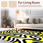 Bold Labyrinth Yellow Graphic Rug
