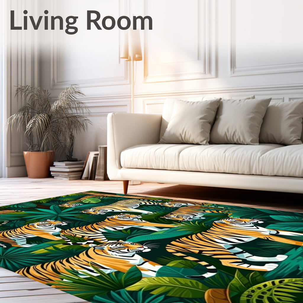 Jungle Tiger Wildlife Pattern Rug