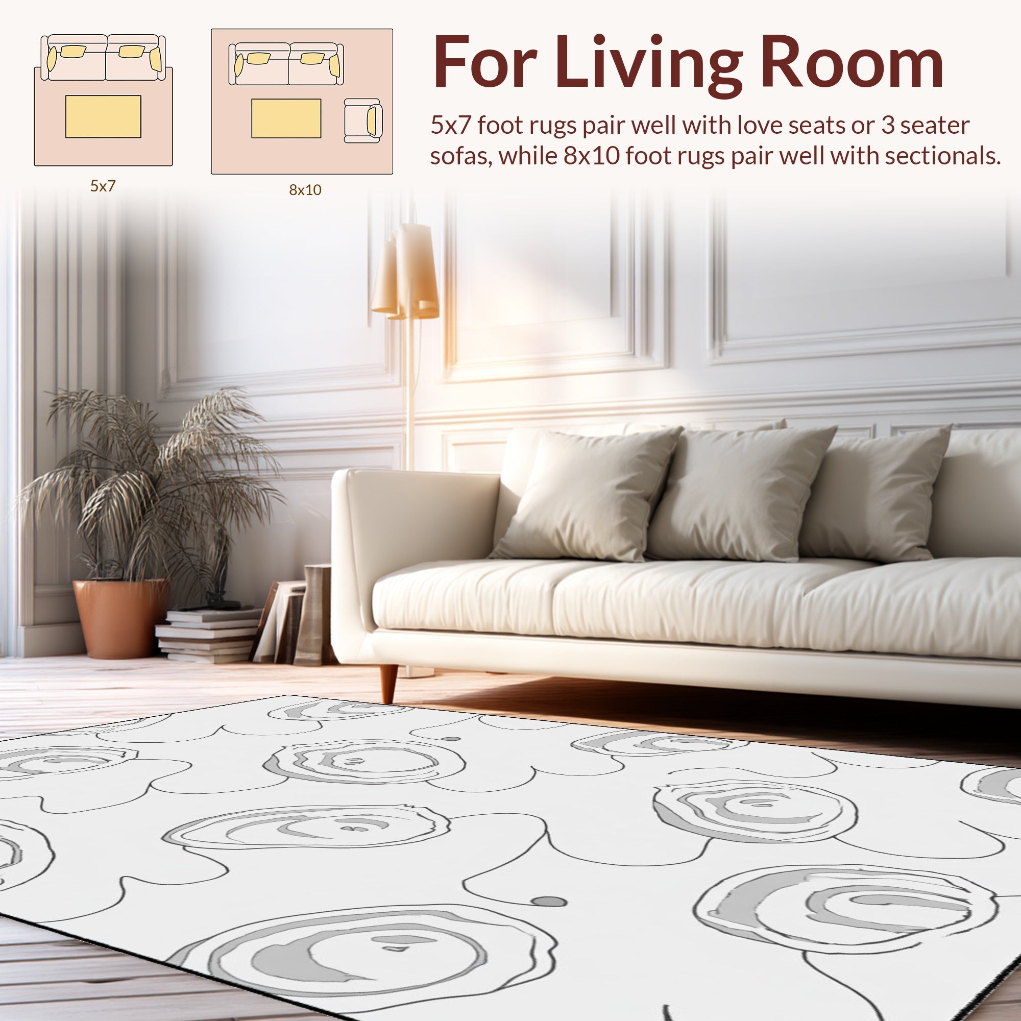 Abstract Organic Swirl Pattern Rug