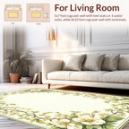 White Blossoms Vine Border Rug