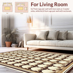 Art Deco Beige Scallop Pattern Rug