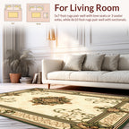 Elaborate Floral Crested Golden Rug