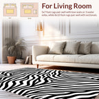 Bold Black White Zebra Stripes Rug