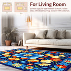 Vibrant Floral Mandala Tile Design Rug