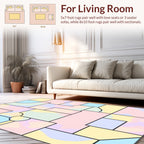 Pastel Geometric Organic Shapes Rug
