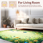 Whimsical Floral Butterfly Garden Rug