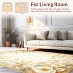 Elegant Floral Swirl Cream Pattern Rug