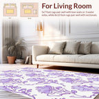 Purple Floral Vine Pattern Design Rug