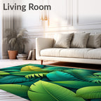 Tropical Leaf Pattern Lush Rug