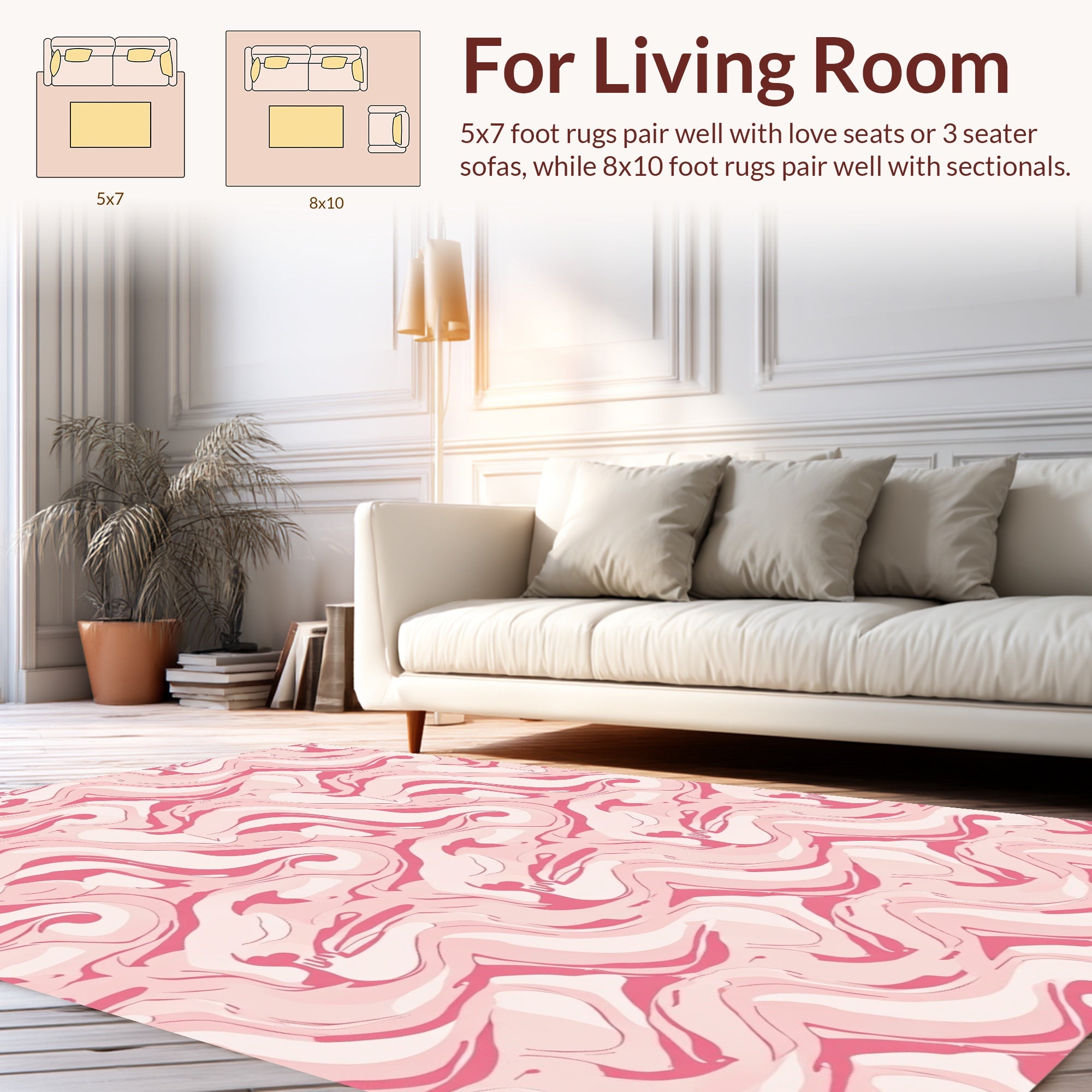 Soft Pink Swirl Pattern Rug