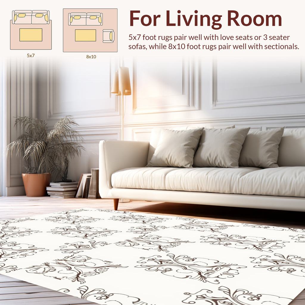 Classical Sketchy Vintage Pattern Rug