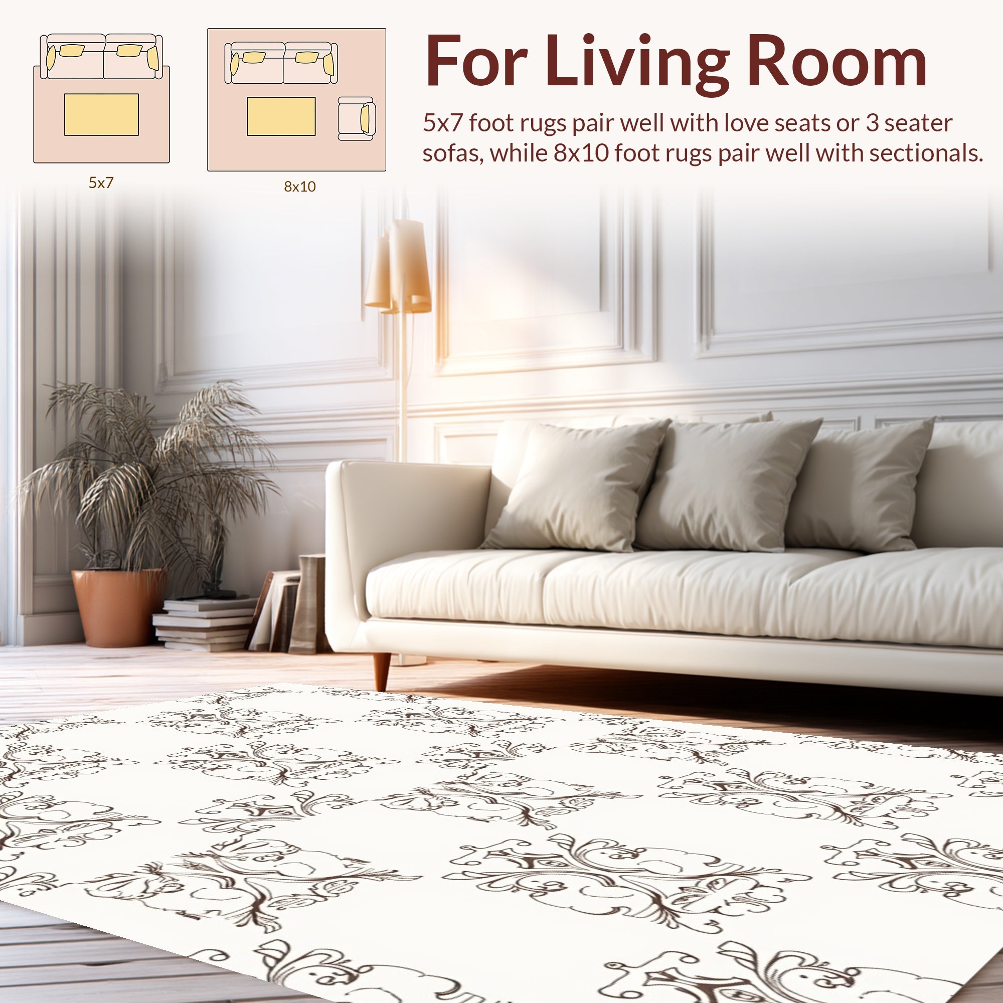Classical Sketchy Vintage Pattern Rug