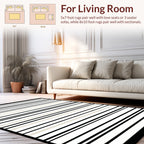 Black Tan Horizontal Stripe Pattern Rug