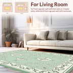 Classic Scrollwork Emerald Border Design Rug