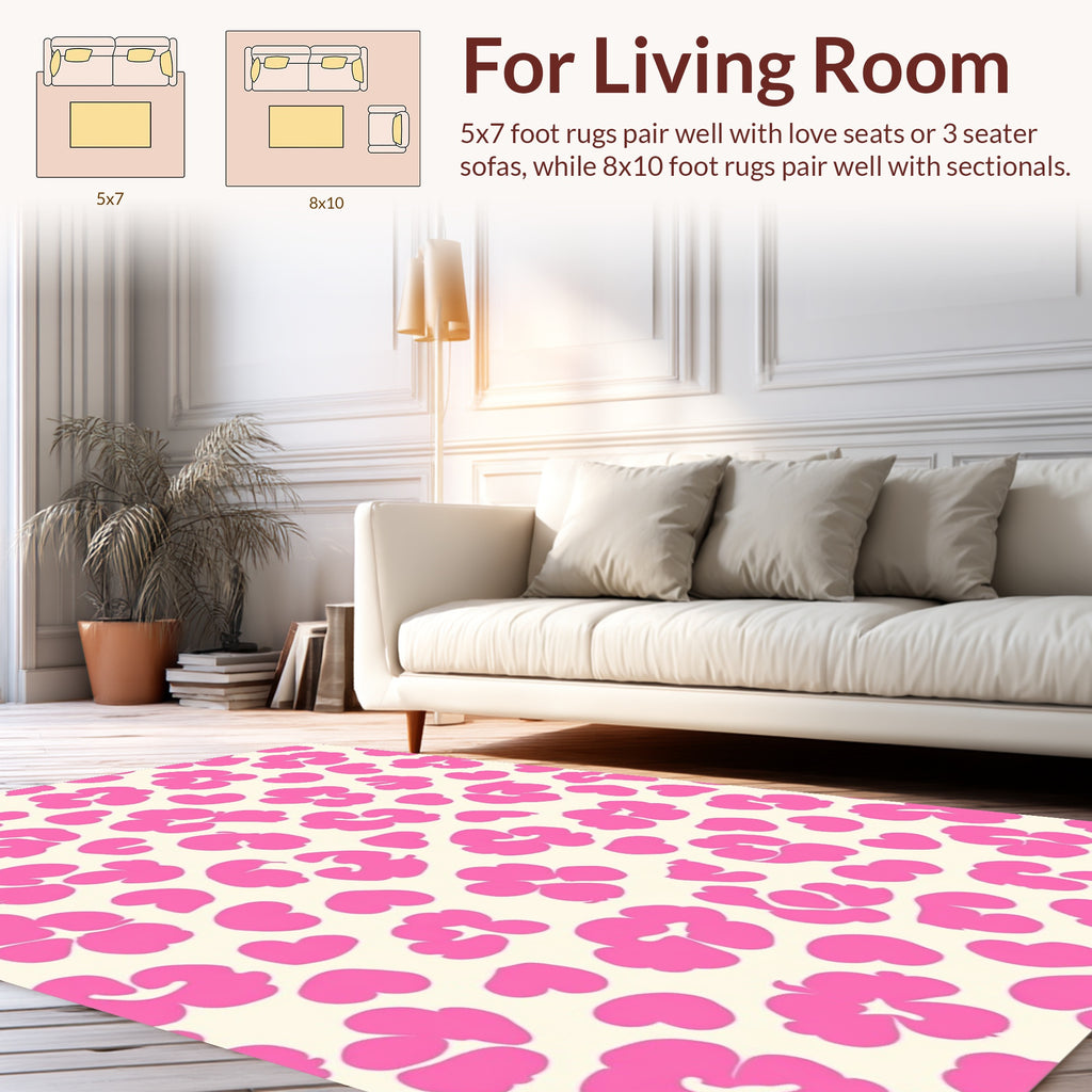 Bright Pink Animal Print Pattern Rug