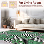 Tropical Leaves Zebra Stripes Design Rug