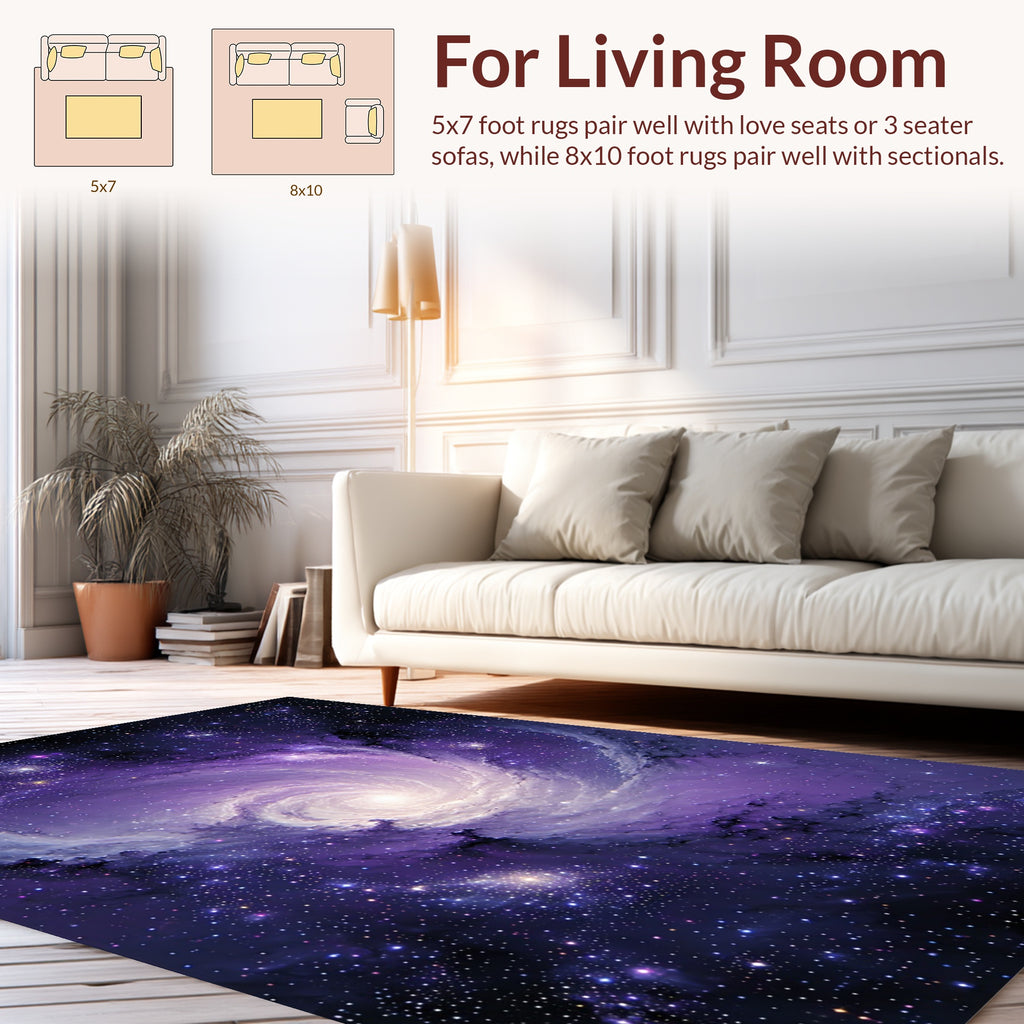 Galactic Swirl Starry Nebula Design Rug