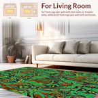 Vivid Abstract Jungle Swirls Design Rug