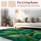 Lush Tropical Jungle Leaf Pattern Rug